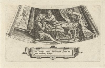 Jakob mottar farsvelsignelsen fra Isak The History of Jacob (serietittel) av Cornelis Cort
