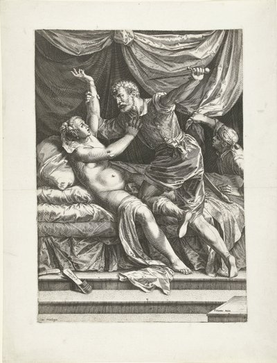 Lucretia en Sextus av Cornelis Cort