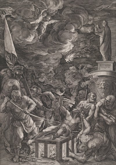 Martyrium av St. Lawrence, 1571. av Cornelis Cort