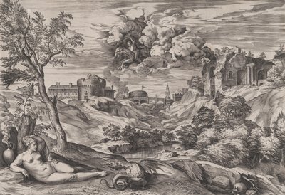 Ruggiero redde Angelica, 1565. av Cornelis Cort