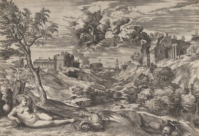 Ruggiero redde Angelica, 1565. av Cornelis Cort