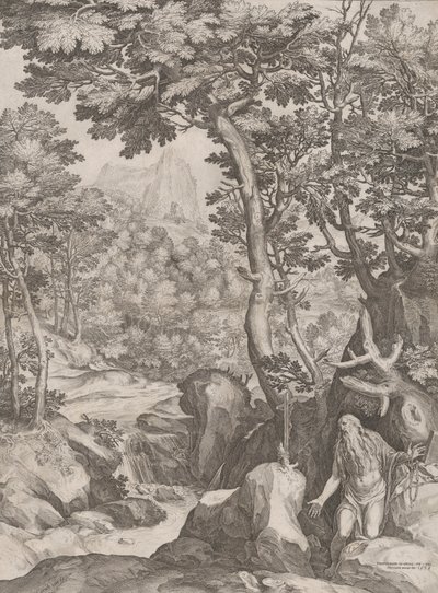 St Onuphrius i villmarken, 1574. av Cornelis Cort