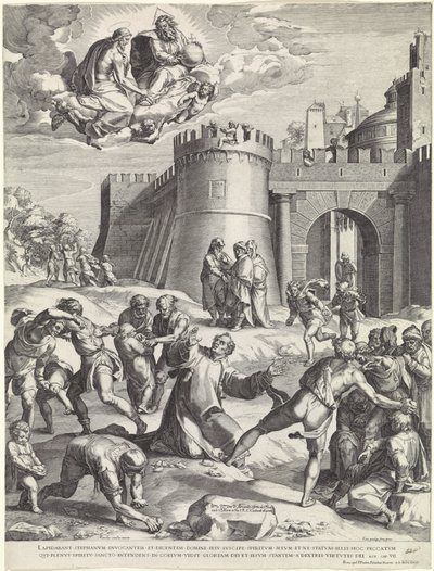 Steining av Saint Stephen av Cornelis Cort