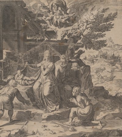 Hyrdenes tilbedelse, 1569. av Cornelis Cort
