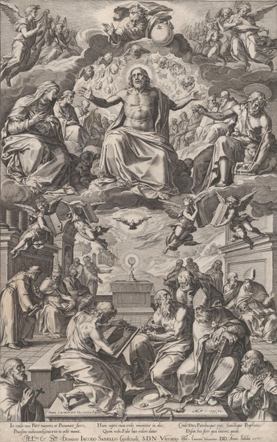 Kirkefedrenes strid om det hellige sakrament, 1575. av Cornelis Cort