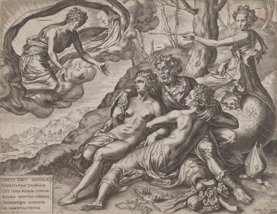 Dydens udødelige belønninger, 1564. av Cornelis Cort