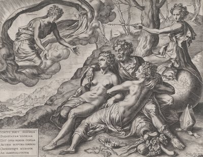 Dydens udødelige belønninger, 1564. av Cornelis Cort