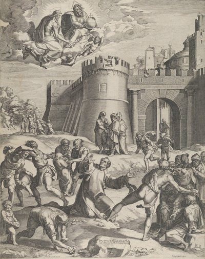 The Martyrdom of St Stephen, 1576. av Cornelis Cort