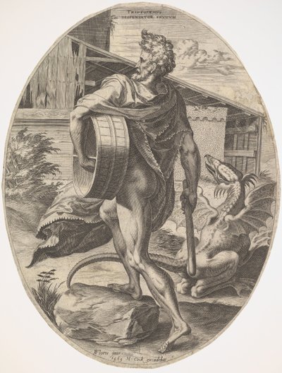 Triptolemus fra The Rural Gods, 1565. av Cornelis Cort