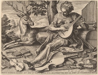 Hørsel av Cornelis Cort after Frans Floris I