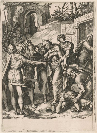 Kristi svik av Cornelis Cort, after Girolamo Muziano