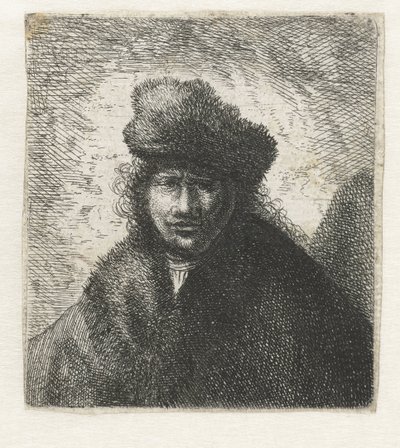 Selvportrett i skrå pelshatt: byste av Cornelis Danckerts (I) (possibly)