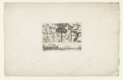 Rad med blomster over landskapet Blomster og landskap (serietittel) av Cornelis Danckerts (I)
