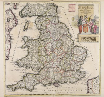 En mest nøyaktig beskrivelse av kongeriket England og fyrstedømmet Wales av Cornelis Danckerts
