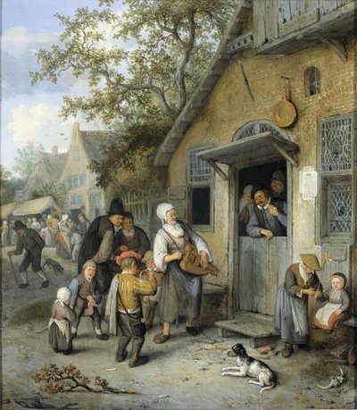 Country Kermis (olje på panel) av Cornelis Dusart