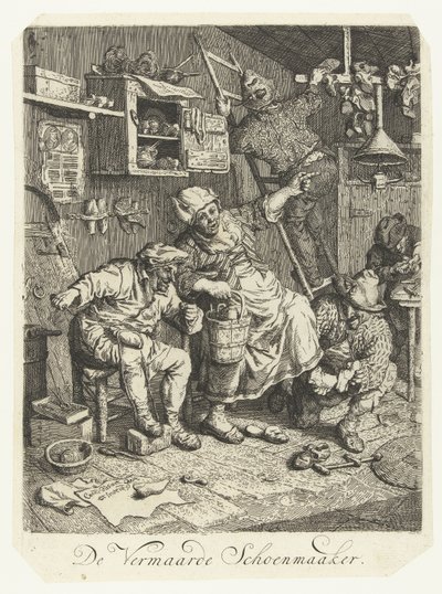 Den anerkjente skomakeren The Famous Shoemaker (tittel på objekt) av Cornelis Dusart