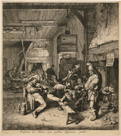 Felespiller på et vertshus av Cornelis Dusart