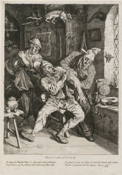 Helbreder, blad 2 i en serie med tre genrescener av Cornelis Dusart
