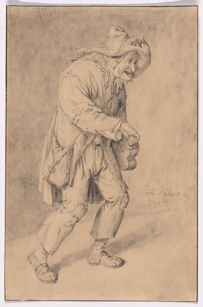 Hurdy-Gurdy-spiller av Cornelis Dusart