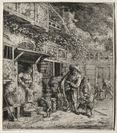 Den dansende hunden. av Cornelis Dusart