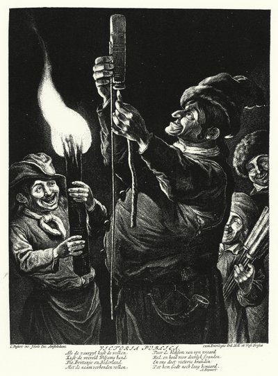 Publikum uttrykker sin glede over erobringen av Namur av William III av England av Cornelis Dusart