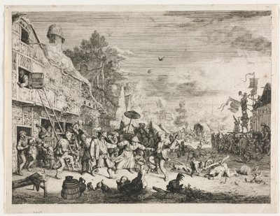 Landsbyfest. av Cornelis Dusart