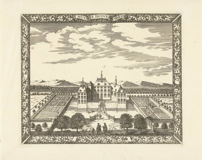 Utsikt over Duivenvoorde slott i Voorschoten T