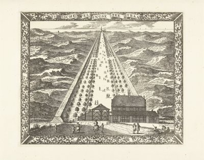 Utsikt over Scheveningen Zeestraat (Scheveningseweg) Schevelingsestredet (tittel på objekt) av Cornelis Elandts