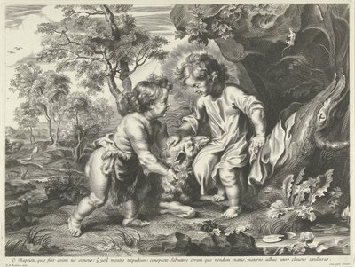 Døperen Johannes og Kristus som barn av Cornelis Galle (I) (possibly)