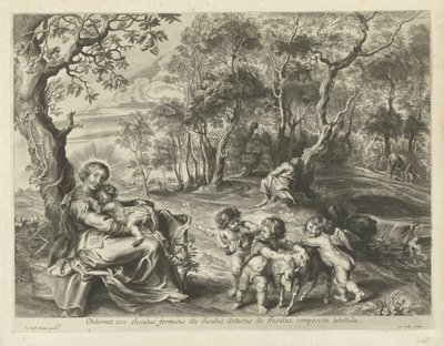 Hvil på flyturen til Egypt av Cornelis Galle (I) (possibly)