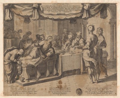 Kristus gjest sammen med fariseeren Simon av Cornelis Galle (I)