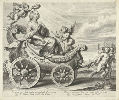 Clara Isabella de Ligne-Arenberg (?) i vogn av Cornelis Galle (I)