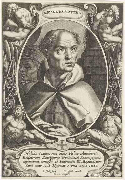 Sankt Johannes av Matha B. Ioannes Mattha (tittel på objekt) Grunnleggere av de religiøse ordener (serietittel) av Cornelis Galle (I)