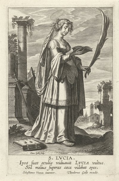 H. Lucy Mirror of the Illustrious Virgins (serietittel) av Cornelis Galle (I)