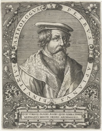 Portrett av Peter Apianus Petrus Apianus Binuitzius (tittel på objekt) av Cornelis Galle (I)
