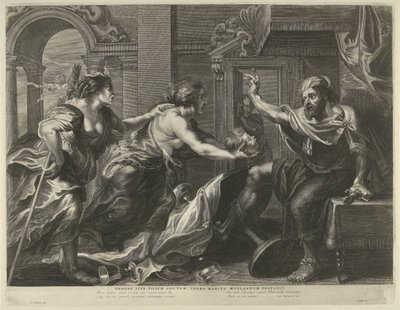 Prokne viser Tereus hodet til sønnen Itys av Cornelis Galle (I)