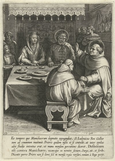 Thomas ved hoffet til kong Louis av Frankrike The Life of Saint Thomas Aquinas (serietittel) av Cornelis Galle (I)