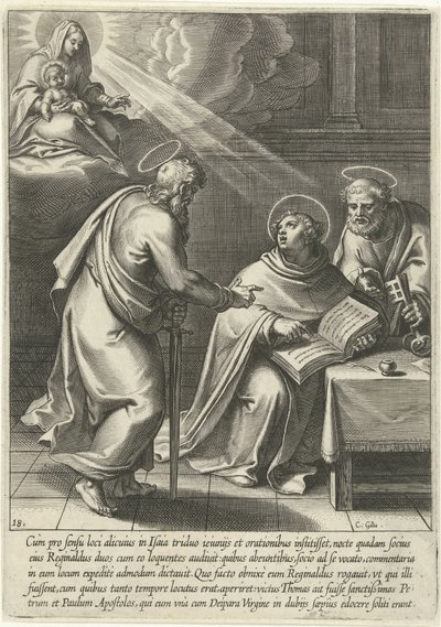 Thomas undervist av Peter og Paul The Life of Saint Thomas Aquinas (serietittel) av Cornelis Galle (I)