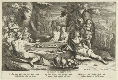 Syndig leve i Noahs dager Sic erat i diebus Noe (tittel på objekt) av Cornelis Galle (I)