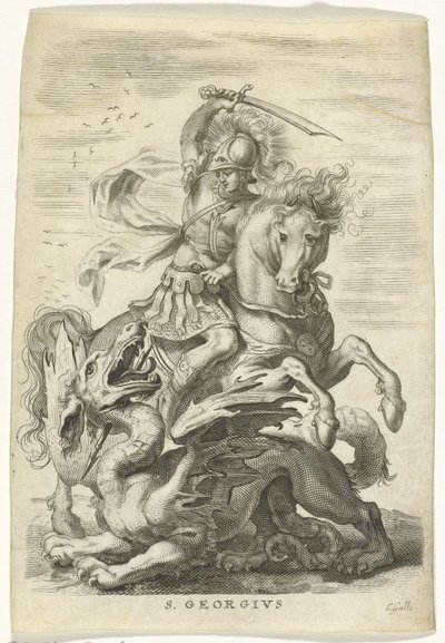 H. Joris kjemper mot dragen av Cornelis Galle (II)