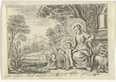 Hellig familie med døperen Johannes av Cornelis Galle (II)