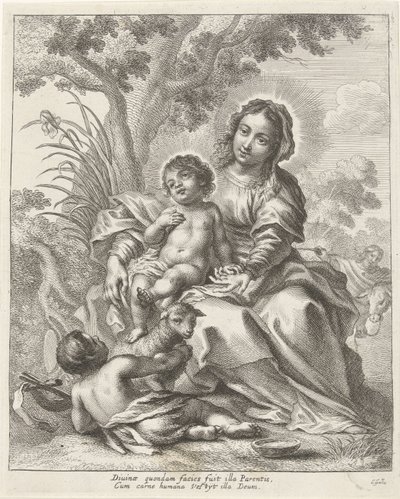 Hellig familie med døperen Johannes som barn av Cornelis Galle (II)
