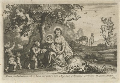 Maria med barnet og døperen Johannes av Cornelis Galle (II)