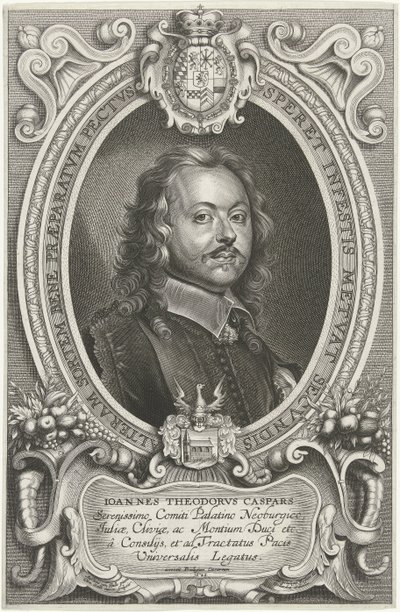 Portrett av Johann Theodor Caspars De mest kjente ambassadørene til det kristne navnet for å pasifisere verden, klosteret og Osnabruga (...) (serietittel) av Cornelis Galle (II)