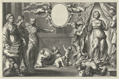 Sinn og filosofi viser en ung mann sannheten av Cornelis Galle (II)