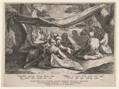 Musikalsk fest i friluft, slutten av 1500-begynnelsen av 1600-tallet. av Cornelis Galle I