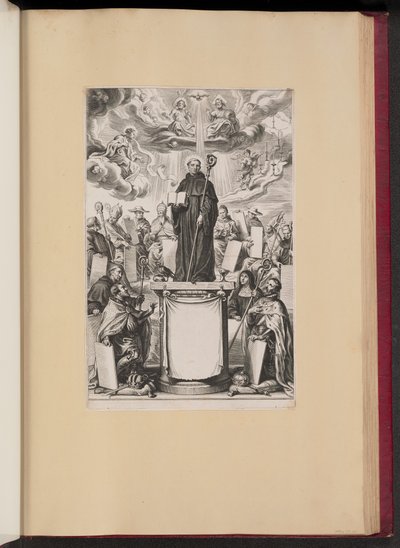 Tittelside for Dommo Benedicto Haeftanos S. Benedictvs Illvstratvs av Cornelis Galle I after Sir Peter Paul Rubens