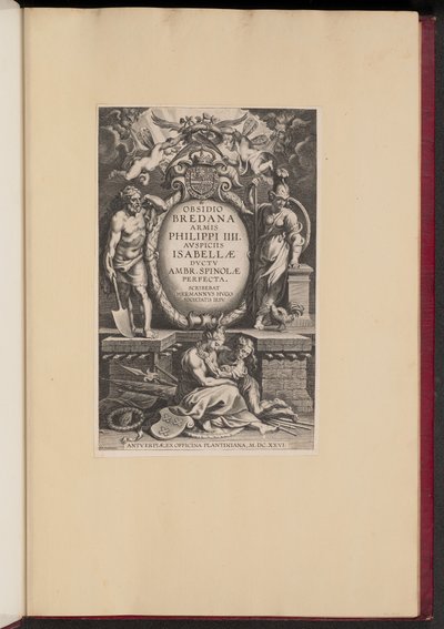 Tittelside for Herman Hugos "Beleiringen av Bredana" av Cornelis Galle I after Sir Peter Paul Rubens