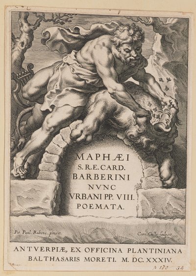 Tittelside for Maffeo Barbarian, Dikt av Cornelis Galle I after Sir Peter Paul Rubens