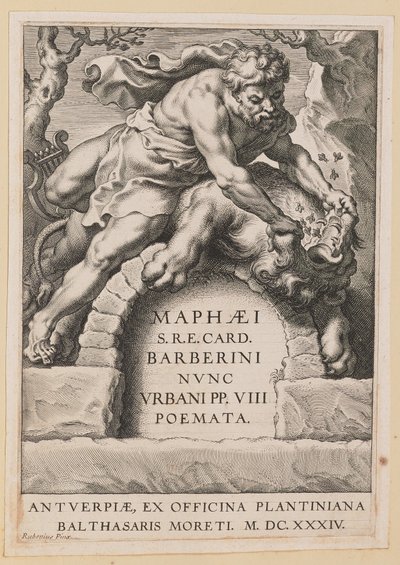 Tittelside for Maffeo Barbarian, Dikt av Cornelis Galle I after Sir Peter Paul Rubens